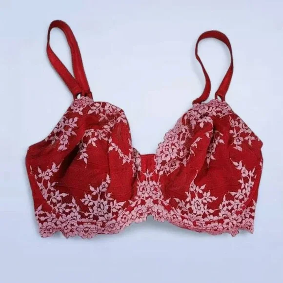 Wacoal Embrace Red Lace Bra‎ - 34DDD - Picture 2 of 7